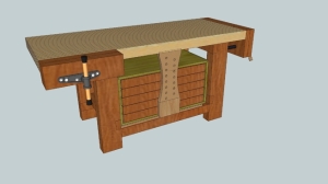 Workbench with under-bench tool chest added.